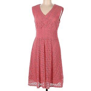 Casual Dress, Eyelet / Crochet, Coral Pink